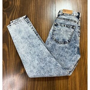 BLUE TURTLE Womens Jeans Size 1 Light Acid Wash High Rise Tapered Denim NEW